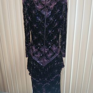 Elegant Purple Long Sleeve Dress